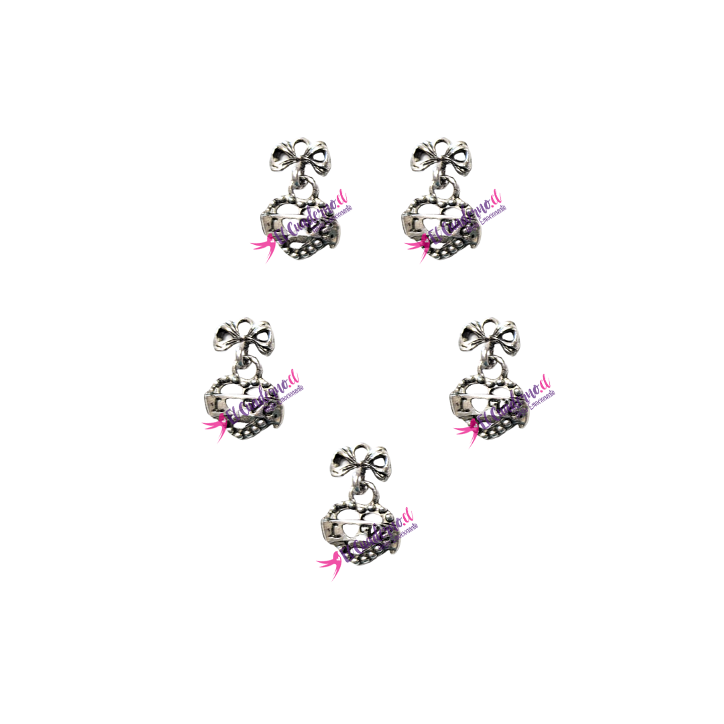  Dije Colgante con Corazón 15x13mm, Set de 5 unidades 1