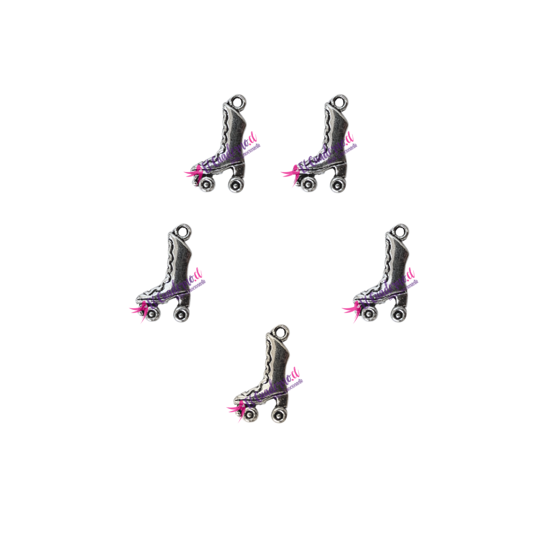 Dije Patín Metálico 18x12mm, Set de 5 unidades