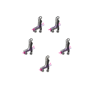 Dije Patín Metálico 18x12mm, Set de 5 unidades