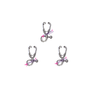 Dije Estetoscopio Metálico 26x15mm, Set de 3 unidades