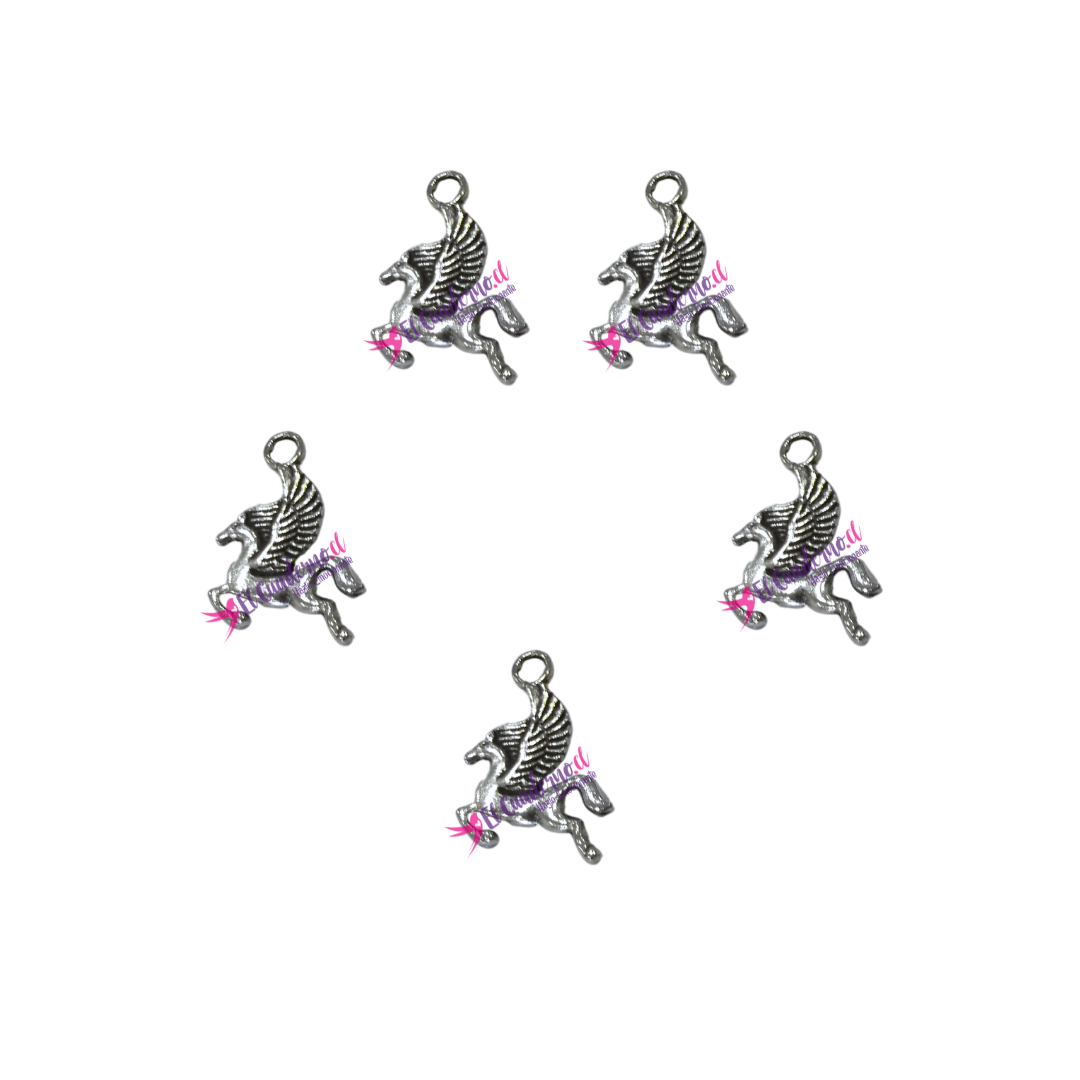 Dije Pegaso Metálico 10x15mm, Set de 5 unidades