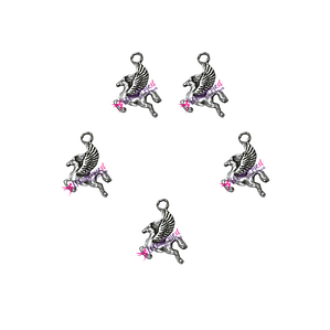 Dije Pegaso Metálico 10x15mm, Set de 5 unidades