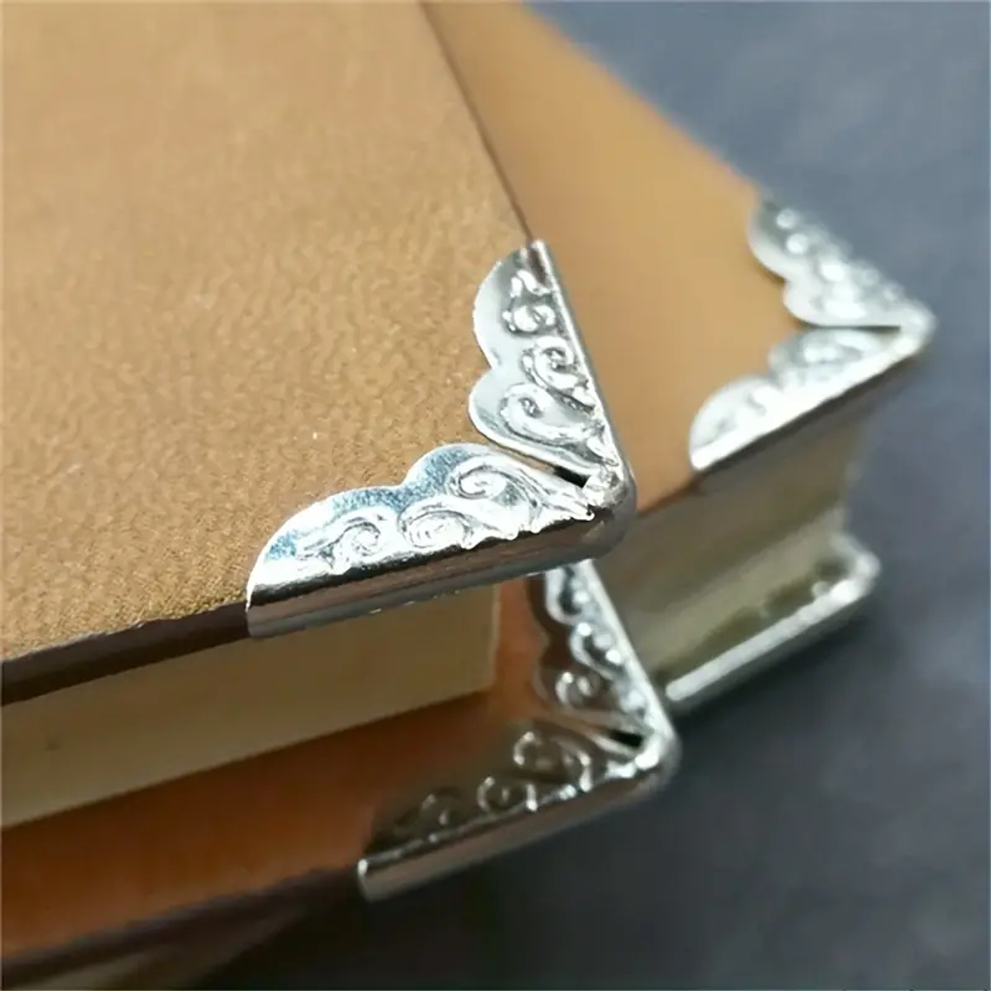 Protector Esquinas Agendas Set 50 Uds. Estilo Vintage Plateado 2