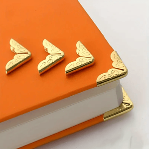 Protector Esquinas Agendas Set 50 Uds. Estilo Vintage Dorado