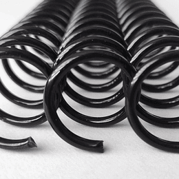 Espiral Plástico 16mm,  Set 4 unidades, Para CINCH Tamaño Oficio - Negro
