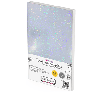 Laminado Holográfico Vidrio Quebrado, 10 hojas Tamaño A4