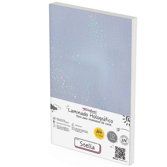 Laminado Holográfico STELLA, 10 hojas Tamaño A4 1