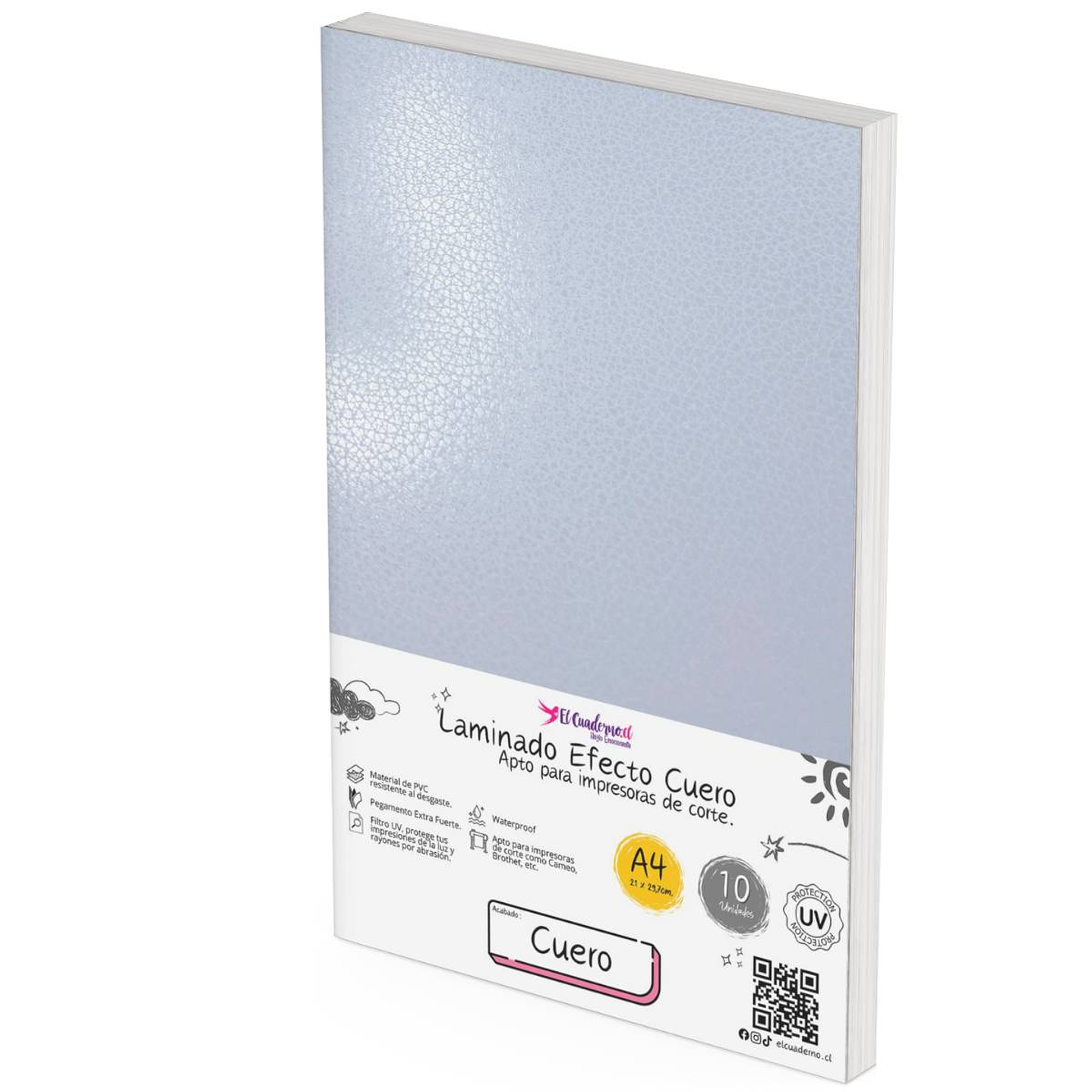 Laminado EFECTO CUERO Transparente, 10 hojas Tamaño A4 1
