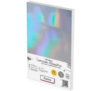 Laminado Holográfico AURORA, 10 hojas Tamaño A4