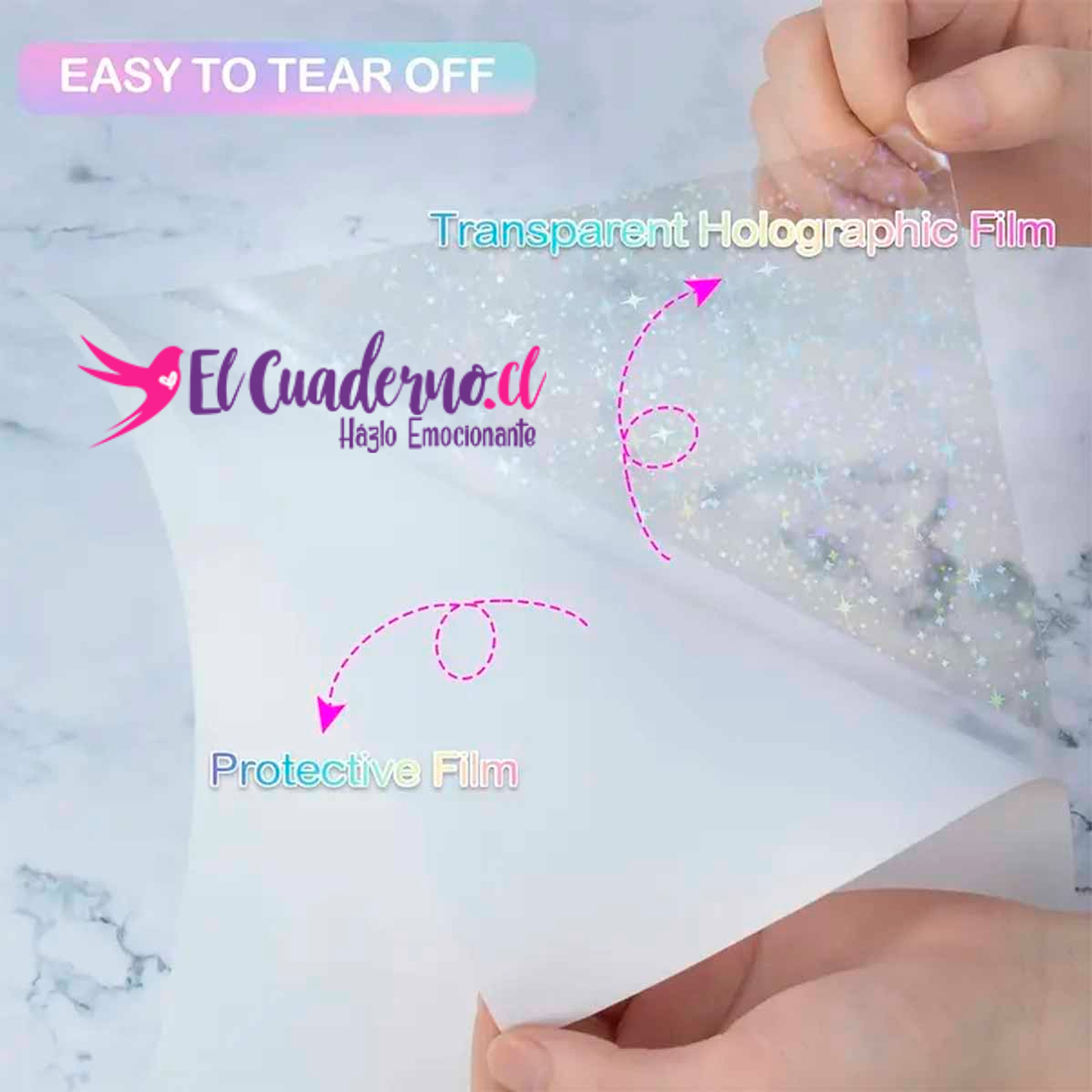 Laminado Holográfico Vidrio Quebrado, 10 hojas Tamaño A4 4