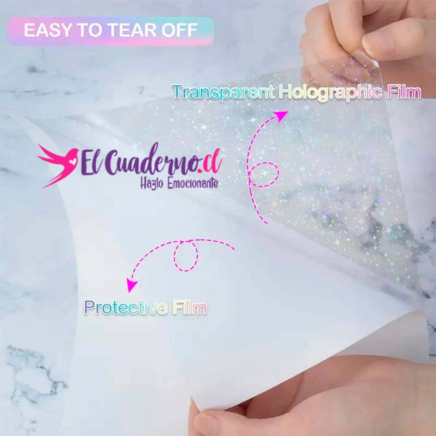 Laminado Holográfico Glitter con Textura, 10 hojas Tamaño A4 4