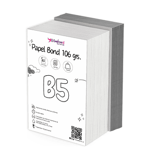 Kit Agendas B5: Resma Papel Bond 106g Mil hojas + 20 Tapas Cartón Piedra – Pack por Mayor