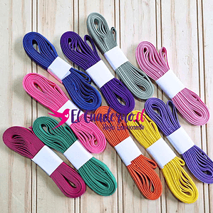 Pack Elásticos Plano 10 Colores - 8mm Ancho, 3 Metros por Color