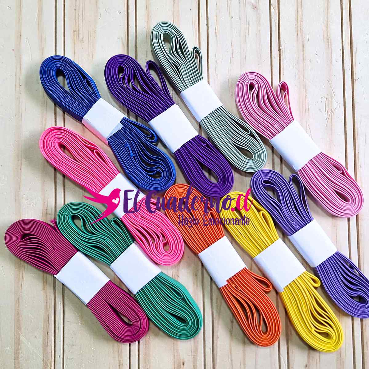 Pack Elásticos Plano 10 Colores - 8mm Ancho, 3 Metros por Color 2