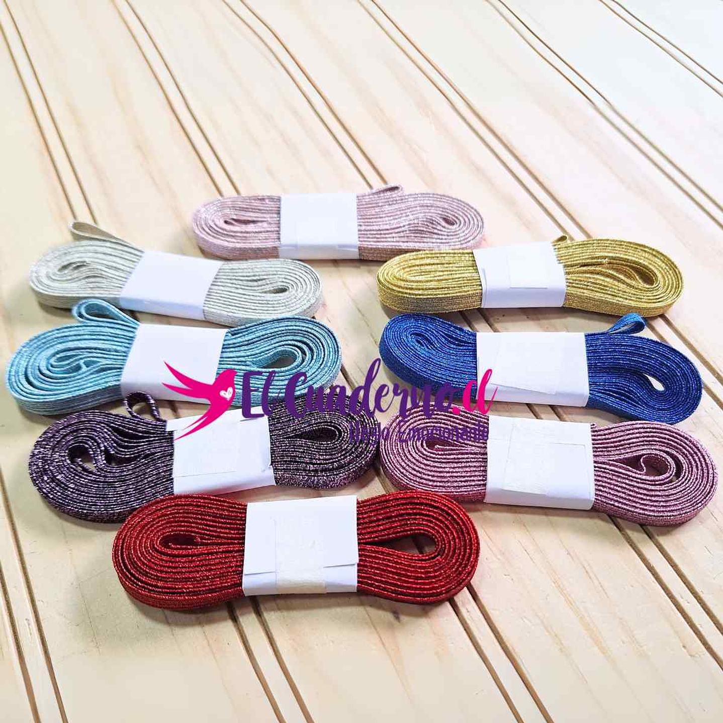 Mix Elástico Glitter 8 Colores - 3 Metros por color 2