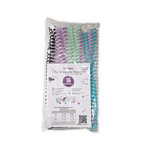 Set de Espirales Plásticos 16mm - Mix 6 Colores Pastel, Compatible con CINCH 2:1