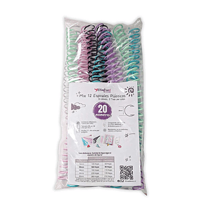 Set de Espirales Plásticos 20mm - Mix 6 Colores Pastel, Compatible con CINCH 2:1