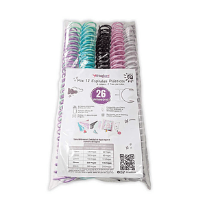 Set de Espirales Plásticos 26mm - Mix 6 Colores Pastel, Compatible con CINCH 2:1