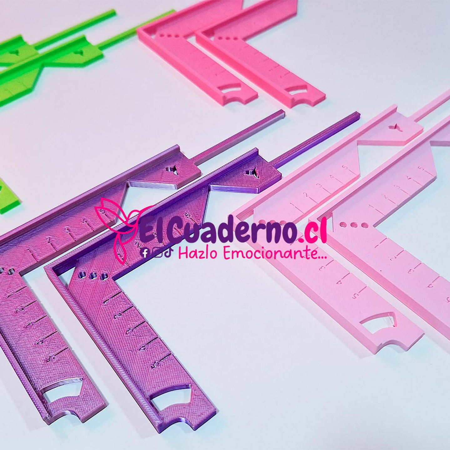Regla Escuadra 5 en 1 Con Salva Corte 3D Encuadernación  2