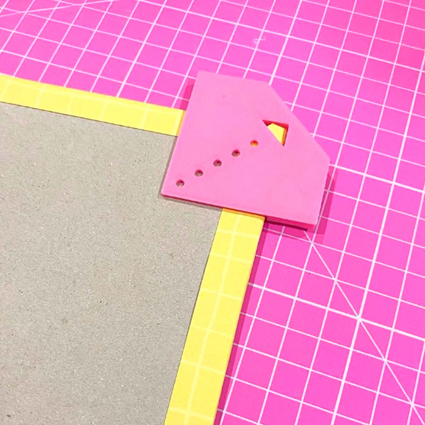 Regla de Ojetillos | Diamante 2 en 1 : corta esquinas y marca elástico 1