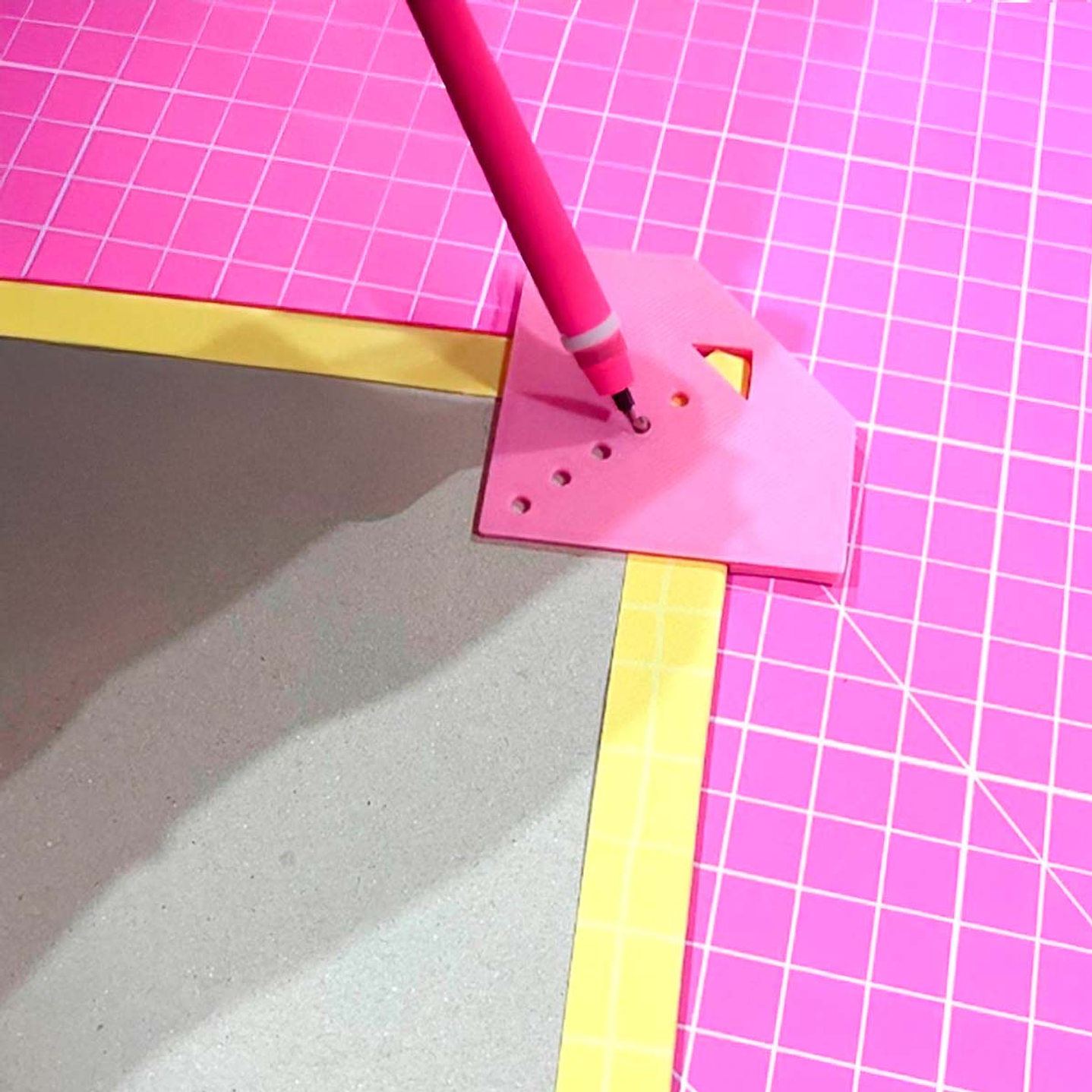 Regla de Ojetillos | Diamante 2 en 1 : corta esquinas y marca elástico 3