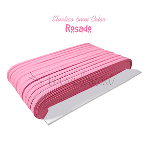 Elástico Plano Rosado 8mm para Agendas y Encuadernación - Rollo 3mt