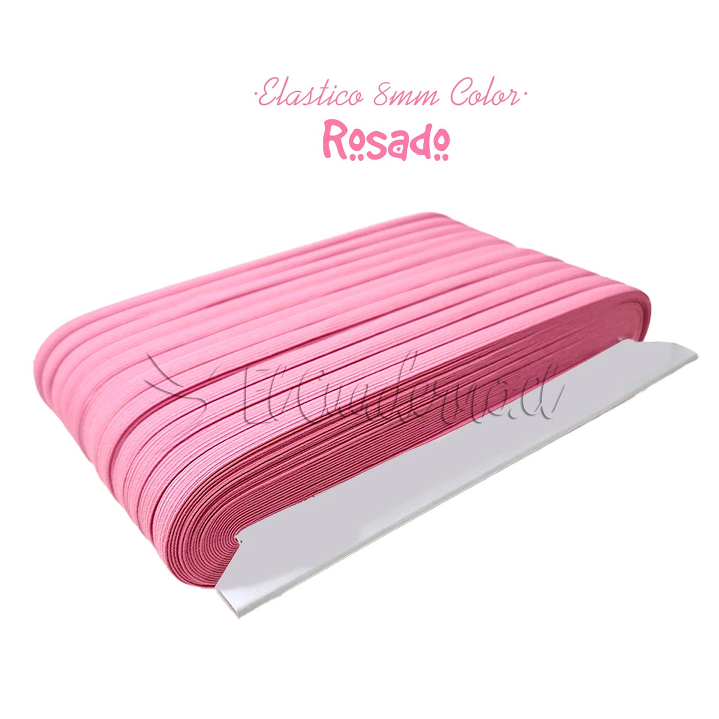 Elástico Plano Rosado 8mm para Agendas y Encuadernación - Rollo 3mt 1