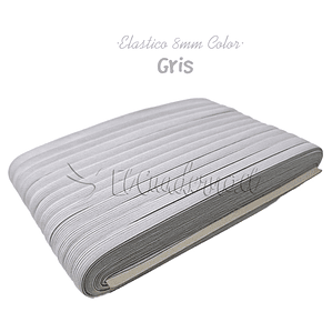 Elástico Plano Gris 8mm para Agendas y Encuadernación - Rollo 3mt
