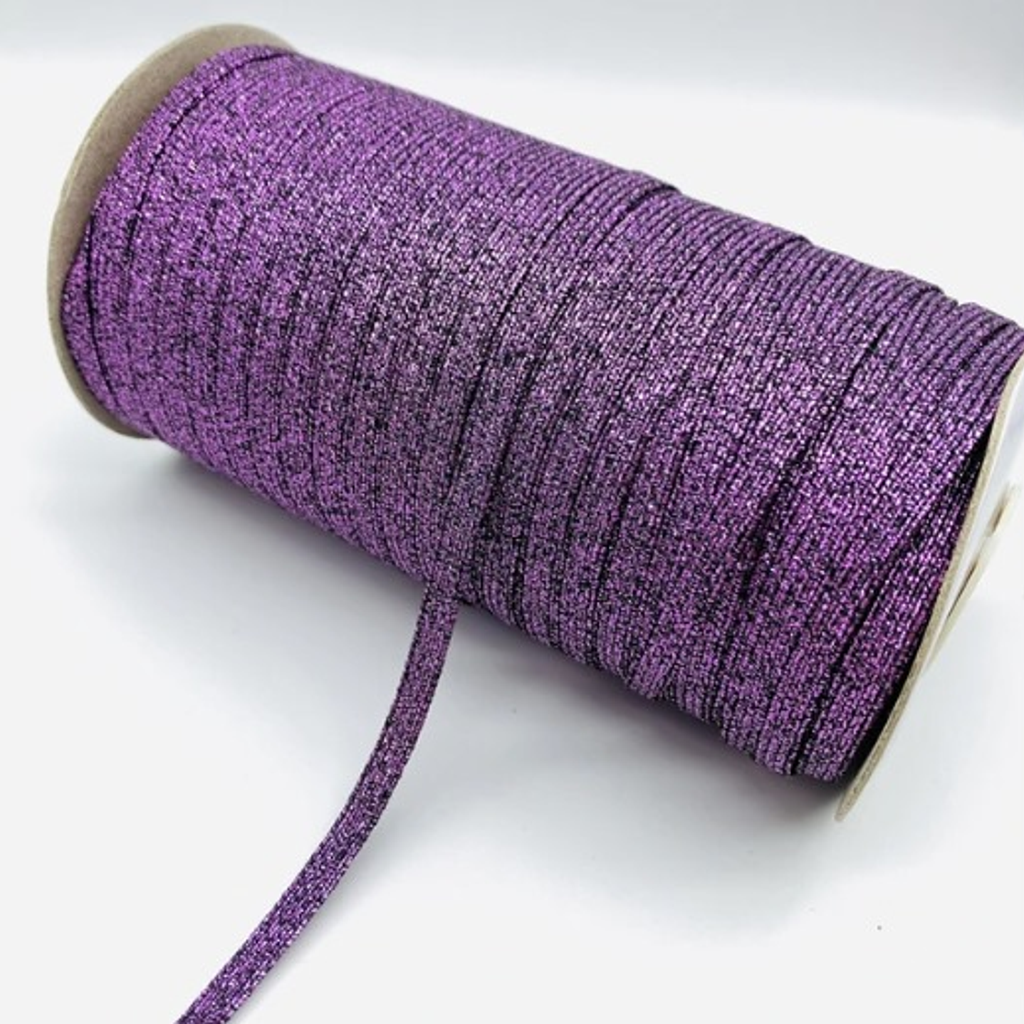 Elástico Glitter MORADO 6mm  Agendas y Encuadernación - Rollo 3mt 1