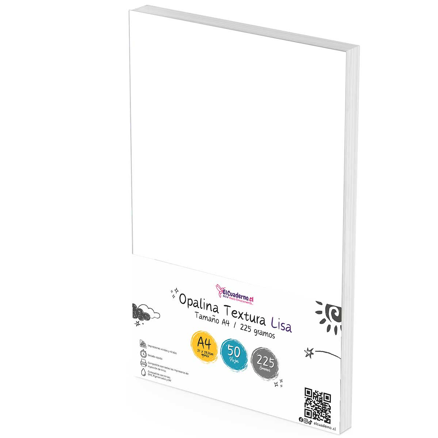Opalina Lisa Imprimible A4 / 225 gr 50 hojas 1