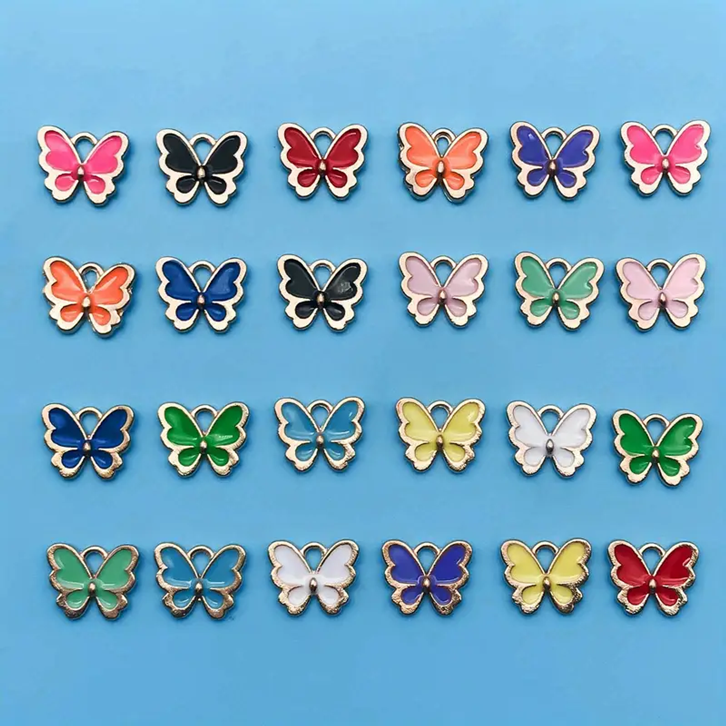 Dije Mariposa Esmaltado Colores surtidos, Set de 5 Dijes 2