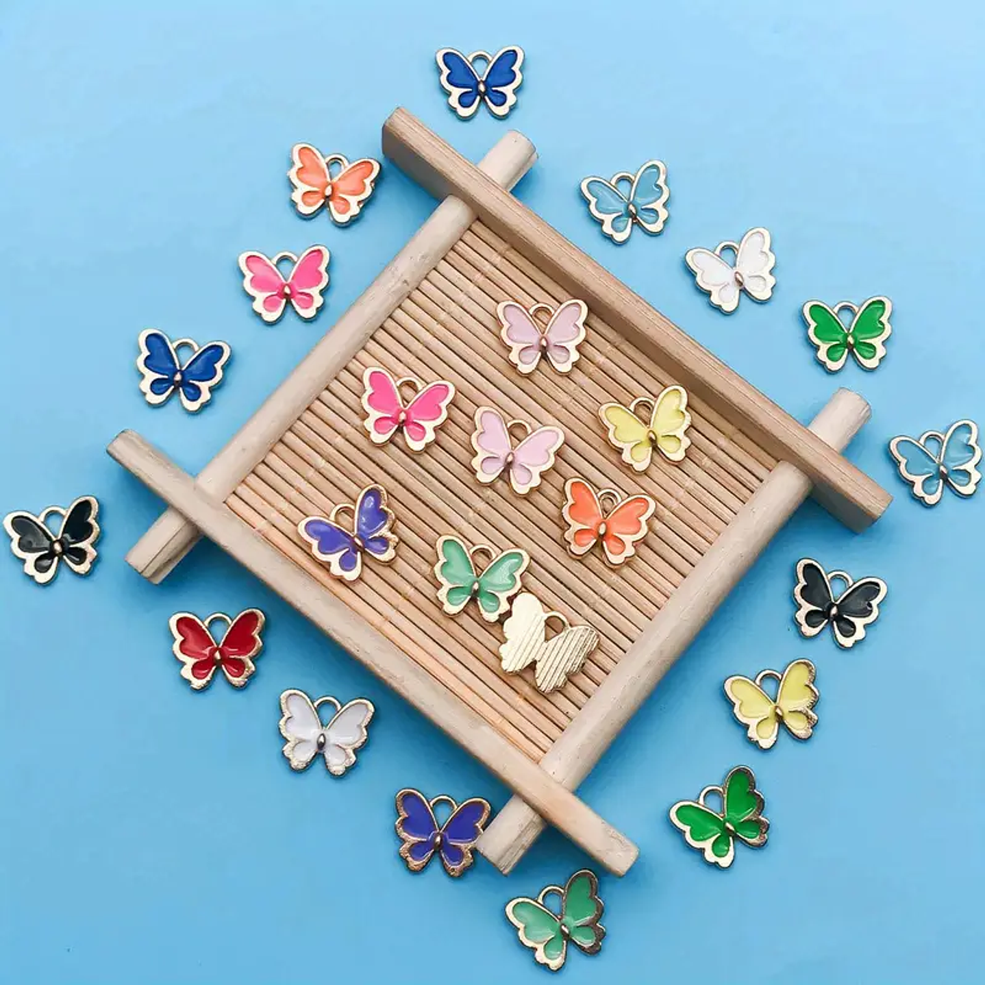 Dije Mariposa Esmaltado Colores surtidos, Set de 5 Dijes 4