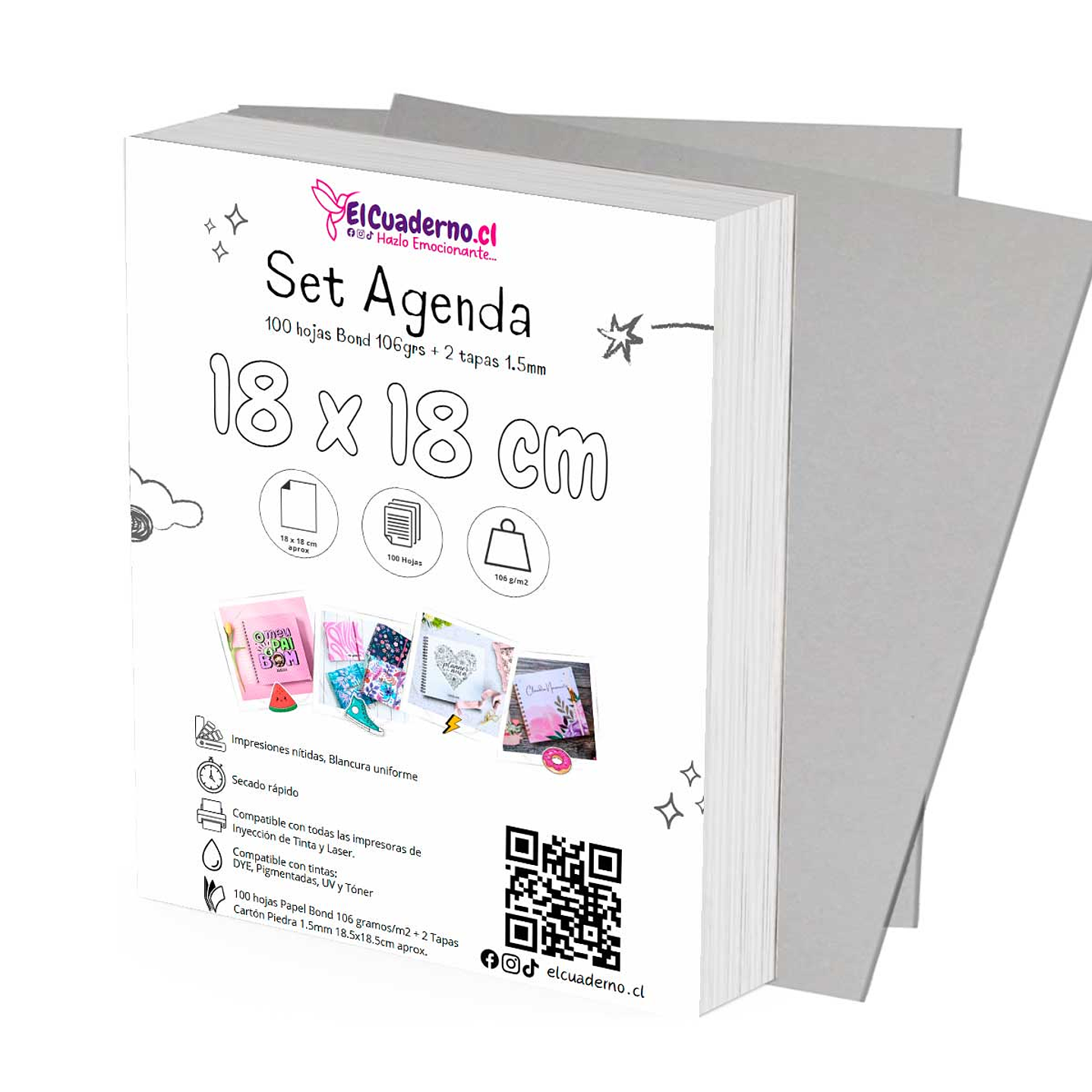 Set Bond 18x18cm con Tapas 1