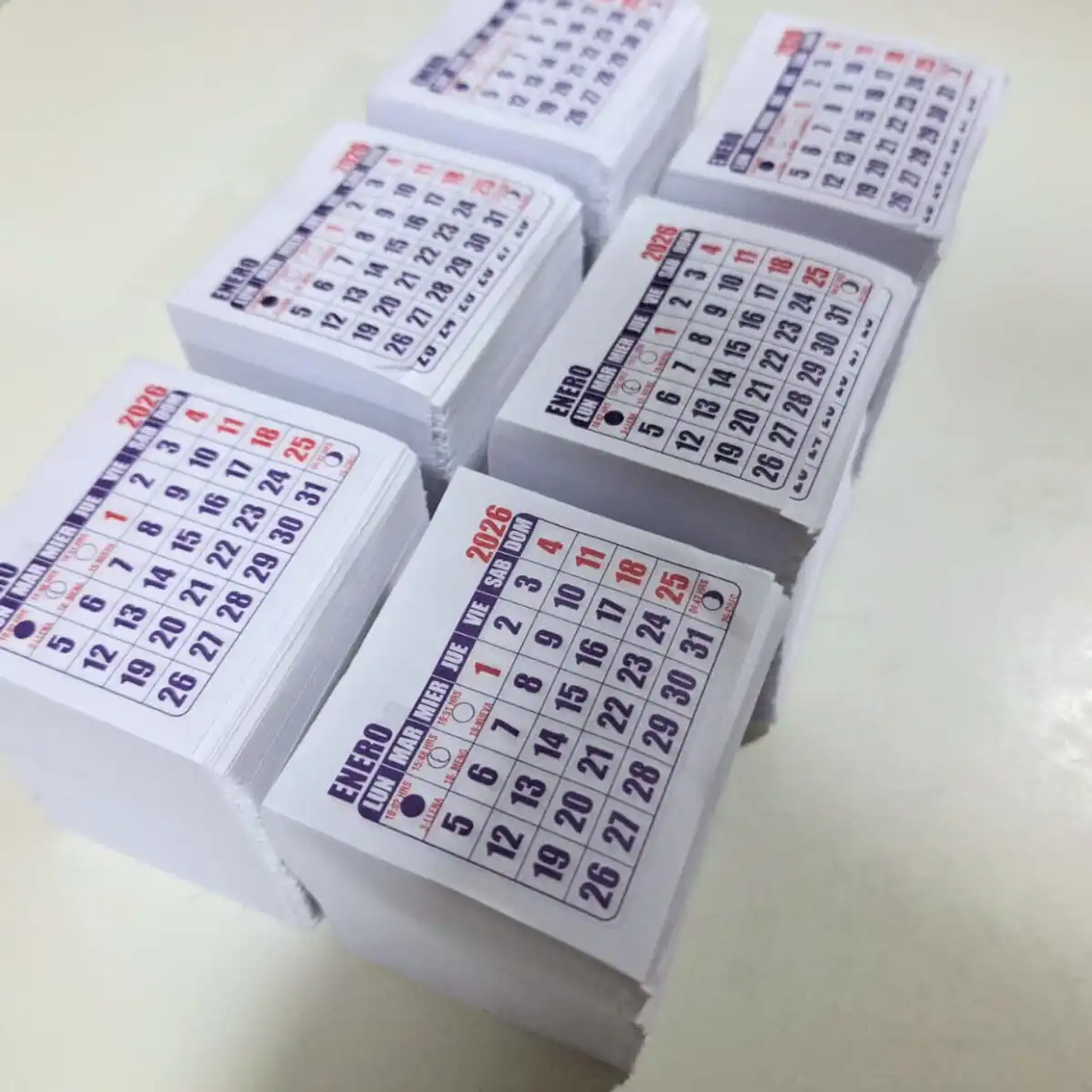 Pack Mini Taco Calendario 2026, 100 Unidades 7x5,5 Cm 2