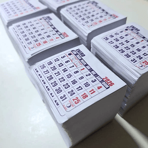 Pack Mini Taco Calendario 2026, 100 Unidades 7x5,5 Cm