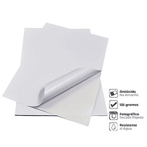 Papel Fotográfico Adhesivo Brillante A4 135g - 50 hojas (Antioxido, pegamento fuerte)