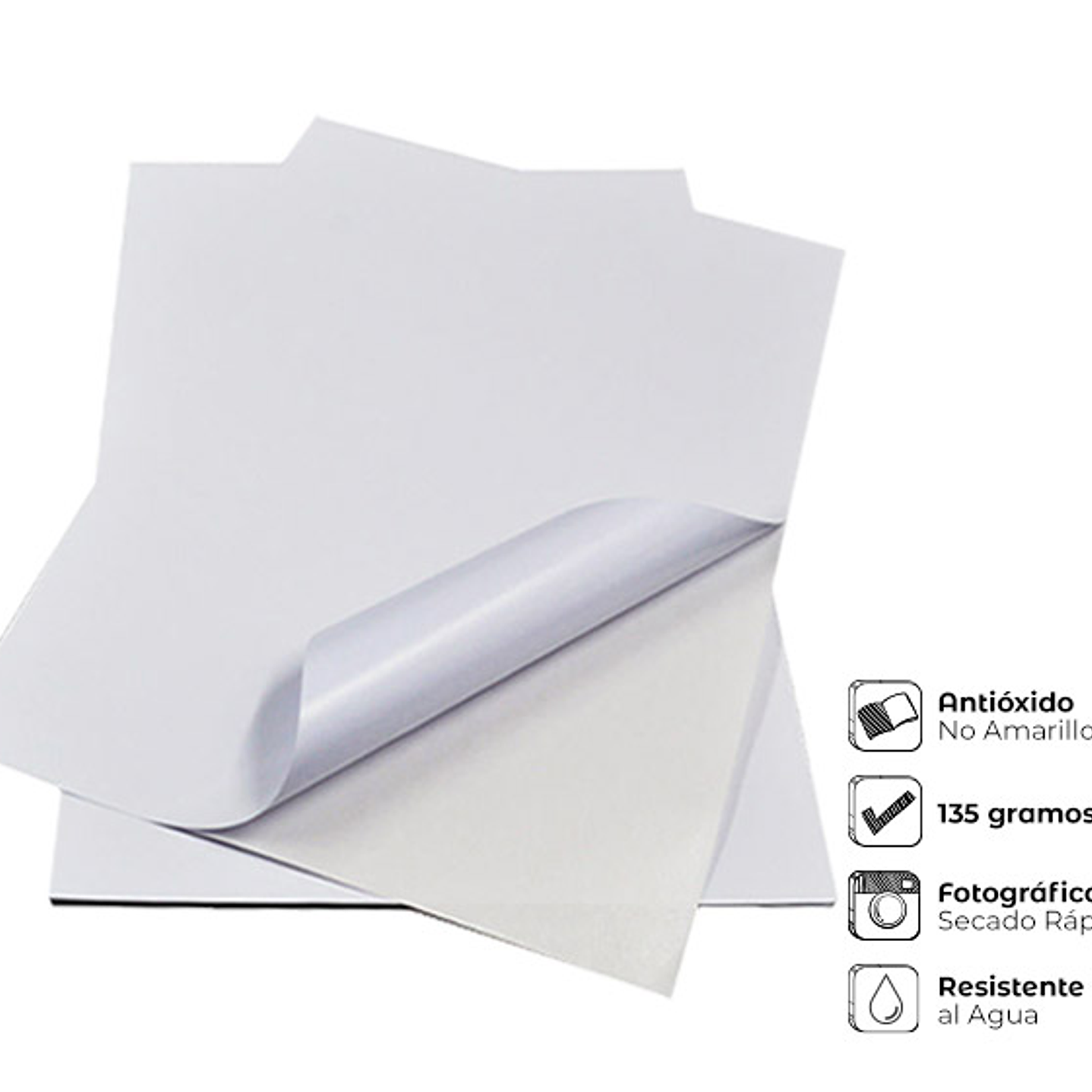 Papel Fotográfico Adhesivo Brillante A4 135g - 50 hojas (Antioxido, pegamento fuerte) 2