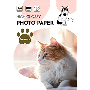 Papel Fotográfico Brillante A4 180gr / 100 hojas