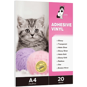 Vinilo Transparente Adhesivo Imprimible A4/20 Hojas