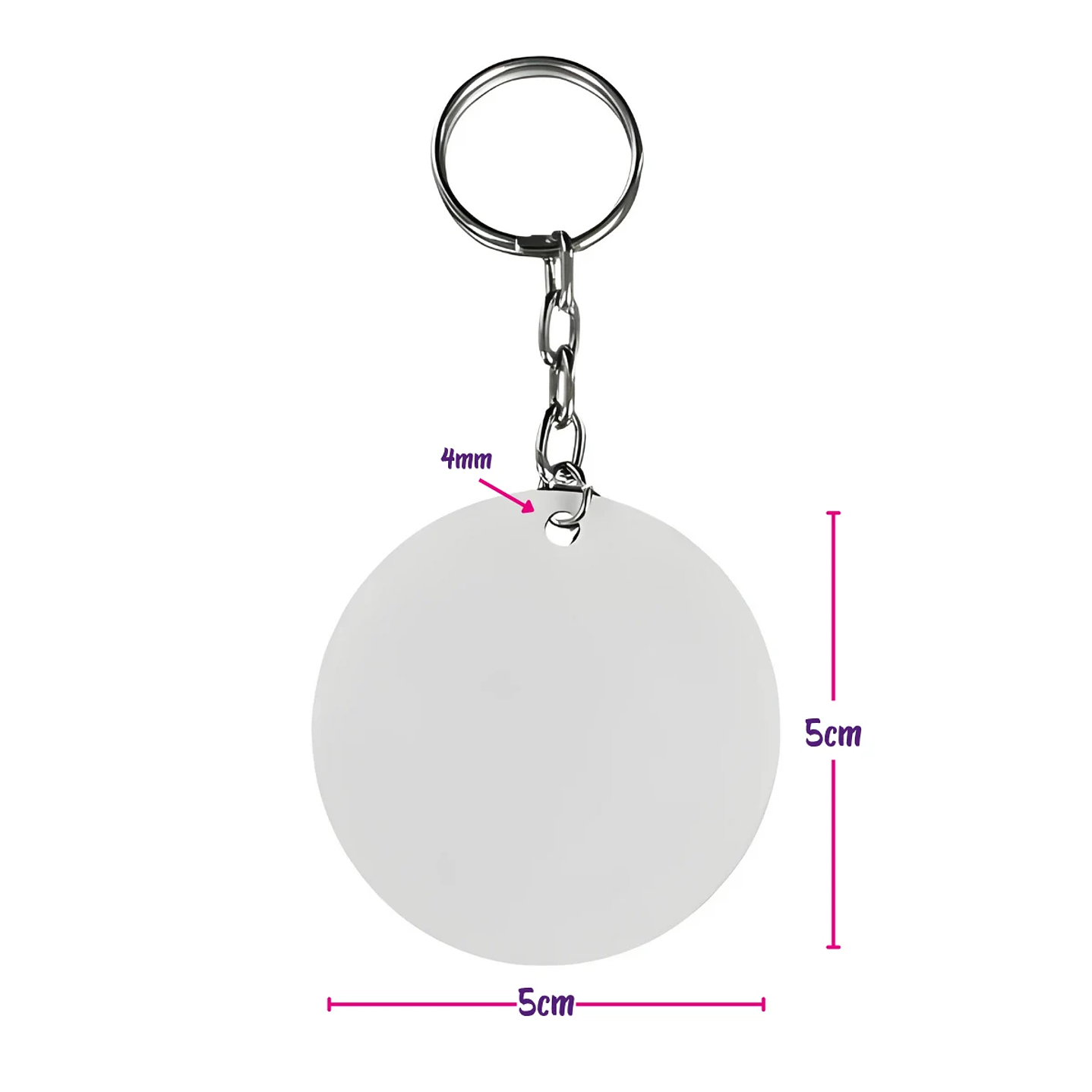  Acrílico para Llaveros de 5cm Blanco Sublimable por ambas caras 2