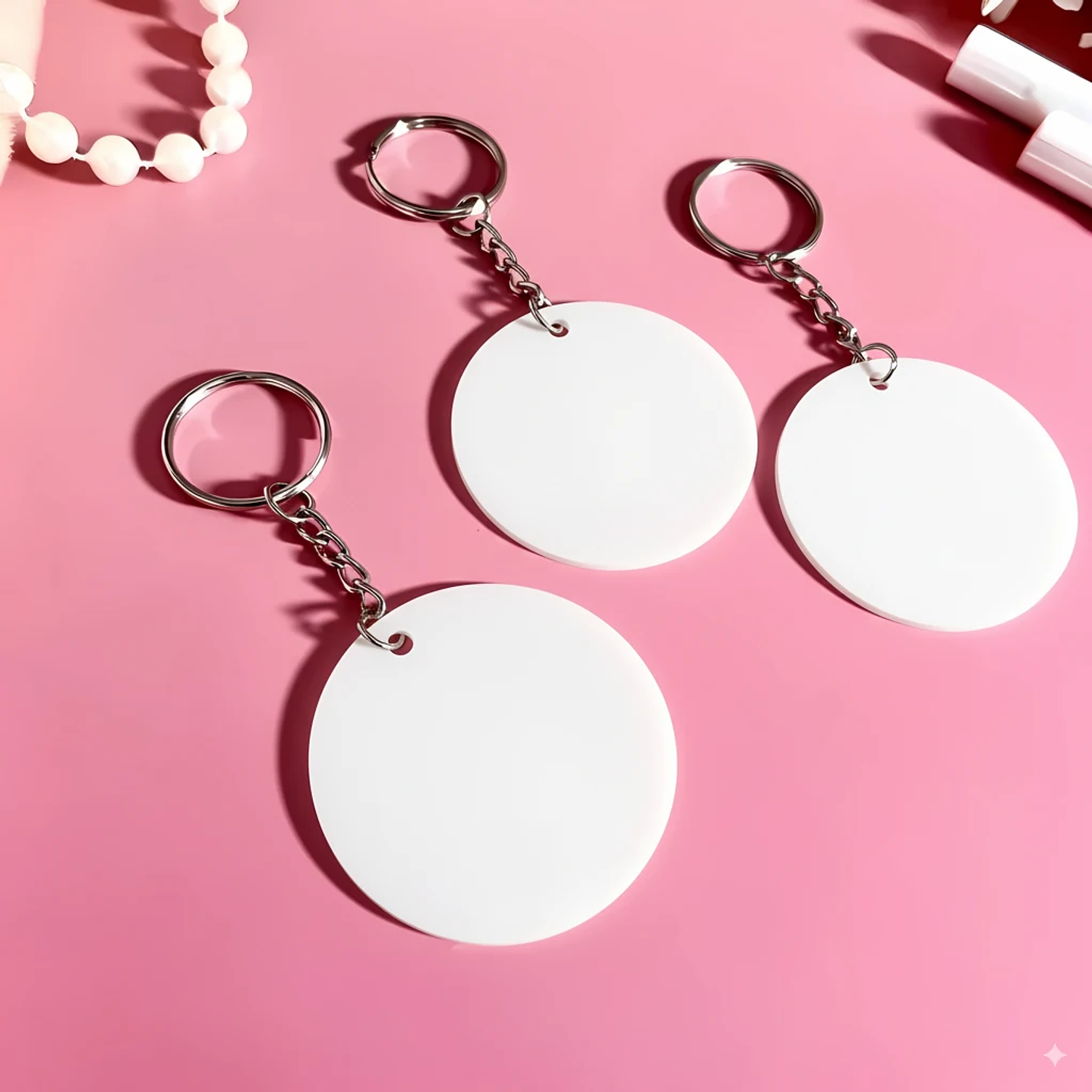  Acrílico para Llaveros de 5cm Blanco Sublimable por ambas caras 4