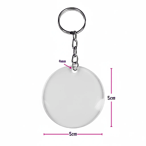  Acrílico para Llaveros de 5cm Transparente Personalizable