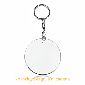  Acrílico para Llaveros de 5cm Transparente Personalizable