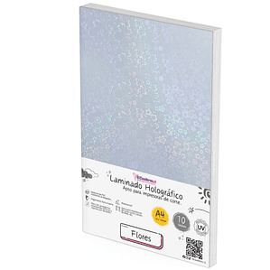 Laminado HolográficoDiseño FLORES 10 hojas Tamaño A4