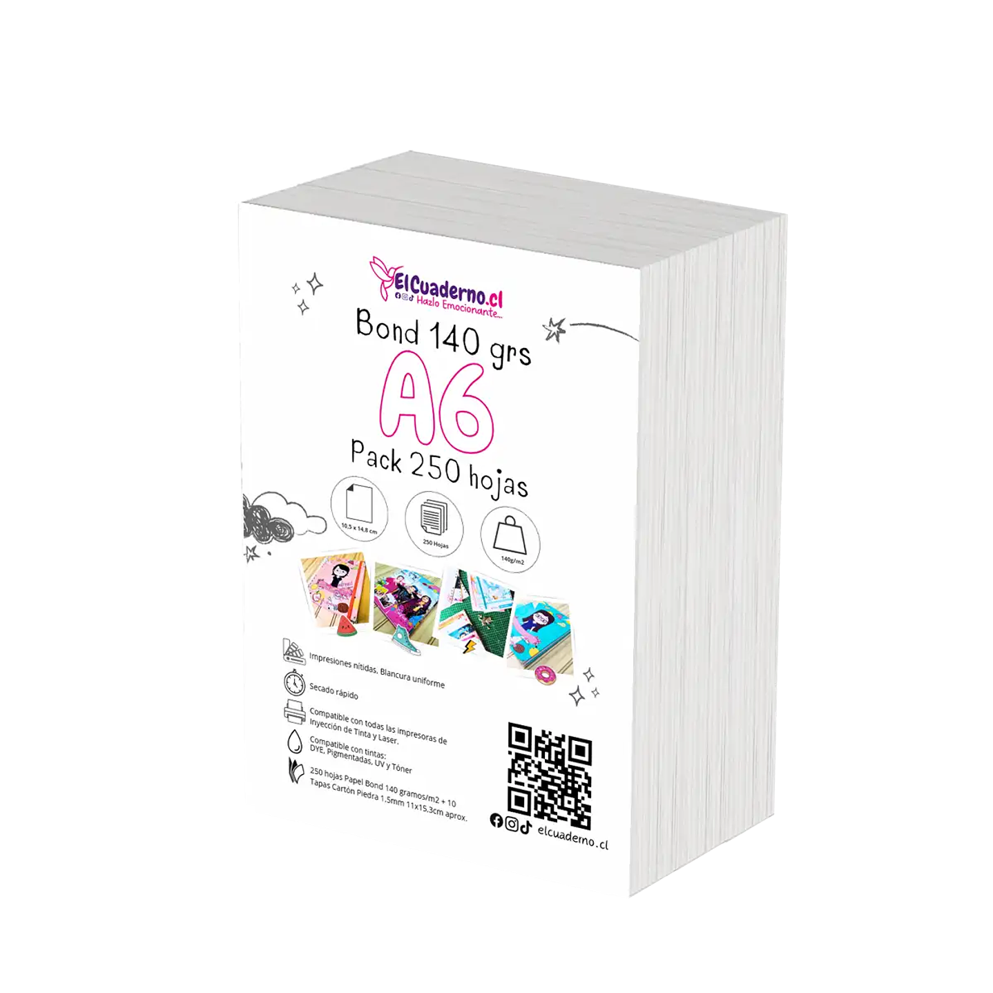 Bond A6 145grs Resma 250 hojas 1