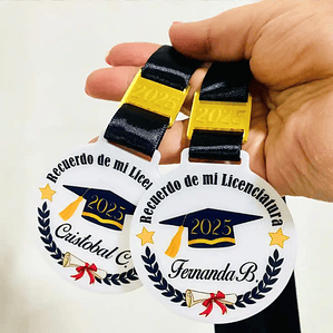 Medalla Acrílico Transparente 6,5cm - Personalizable