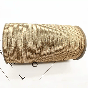 Elástico Glitter CHAMPAGNE 6mm  Agendas y Encuadernación - Rollo 3mt