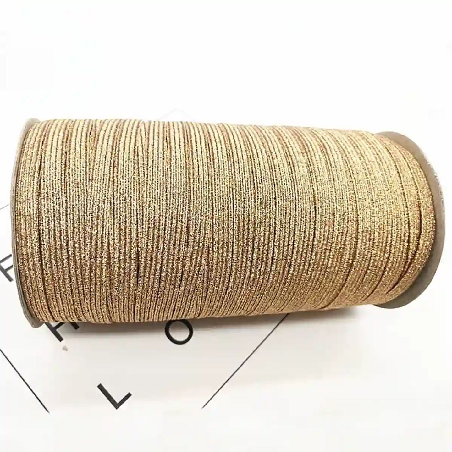 Elástico Glitter CHAMPAGNE 6mm  Agendas y Encuadernación - Rollo 3mt 1