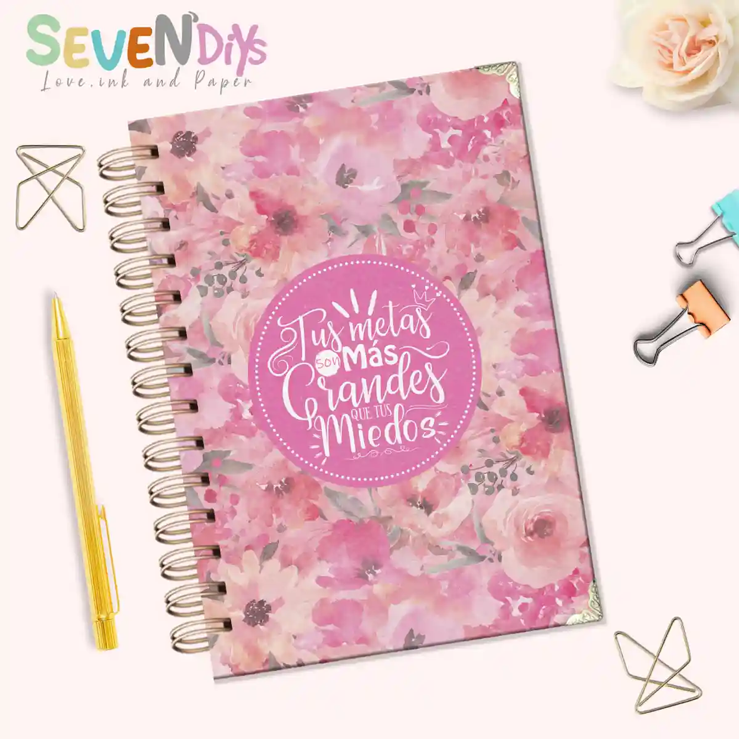 Portadas Florales Digitales Con Frases Motivacionales, cubierta planificador, portadas para agenda, fondos bonitos, Florales 3