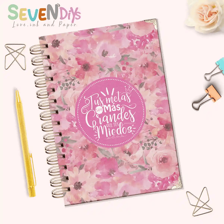 Portadas Florales Digitales Con Frases Motivacionales, cubierta planificador, portadas para agenda, fondos bonitos, Florales 3